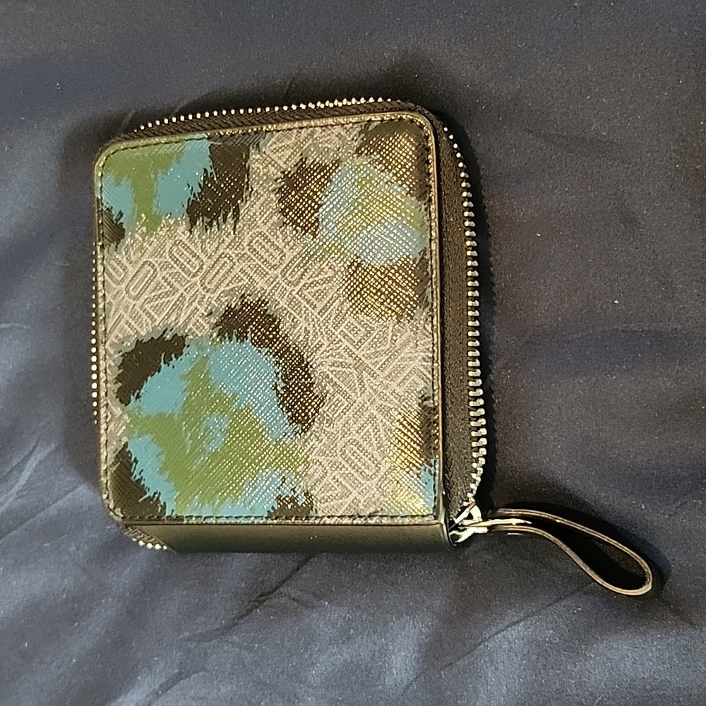 Kenzo Multi-Color Animal Print Leipard Zip Up Bi-Fold Wallet
